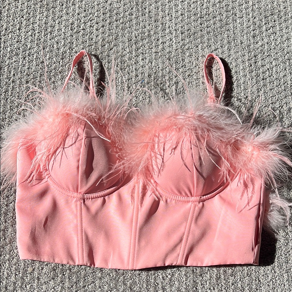 NWT Windsor Pink Maribou Bustier